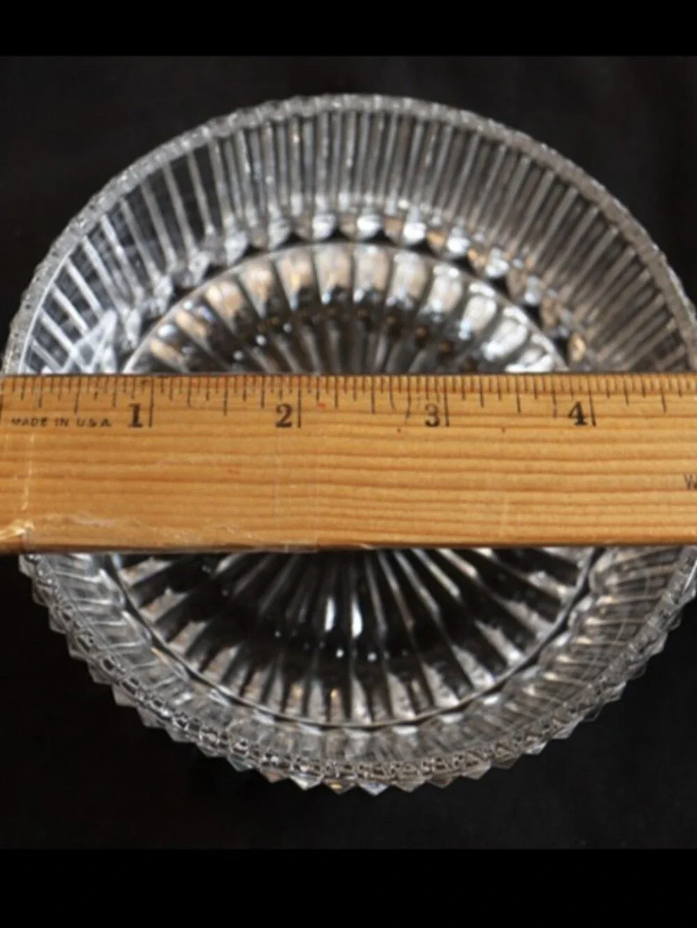 Vintage 1978 Avon Fostoria Ribbed Avon Lead Crystal Candy or Nut Dish 5”